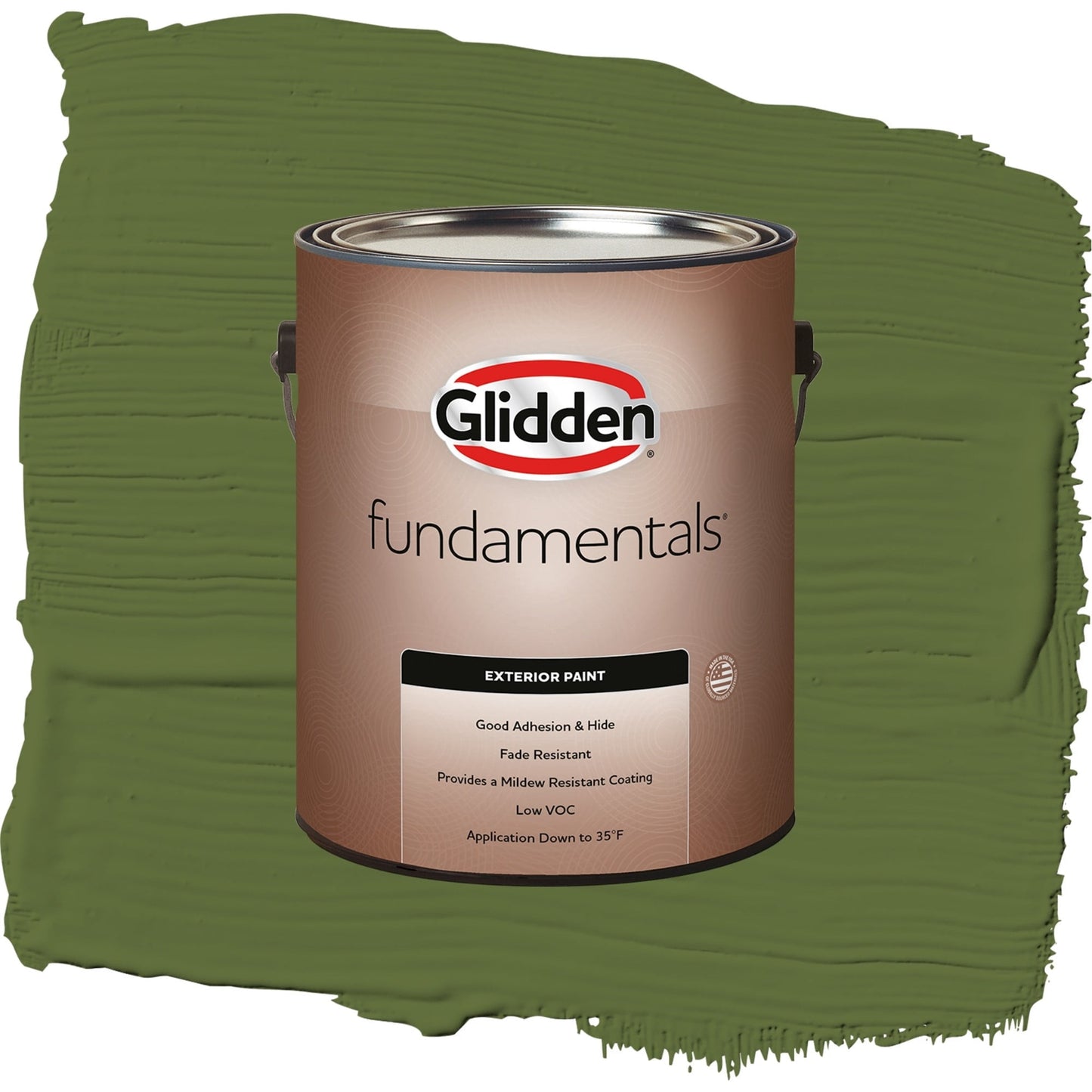 Glidden Fundamentals Globe Artichoke / Green, Semi-Gloss Exterior Paint, 1 Gallon