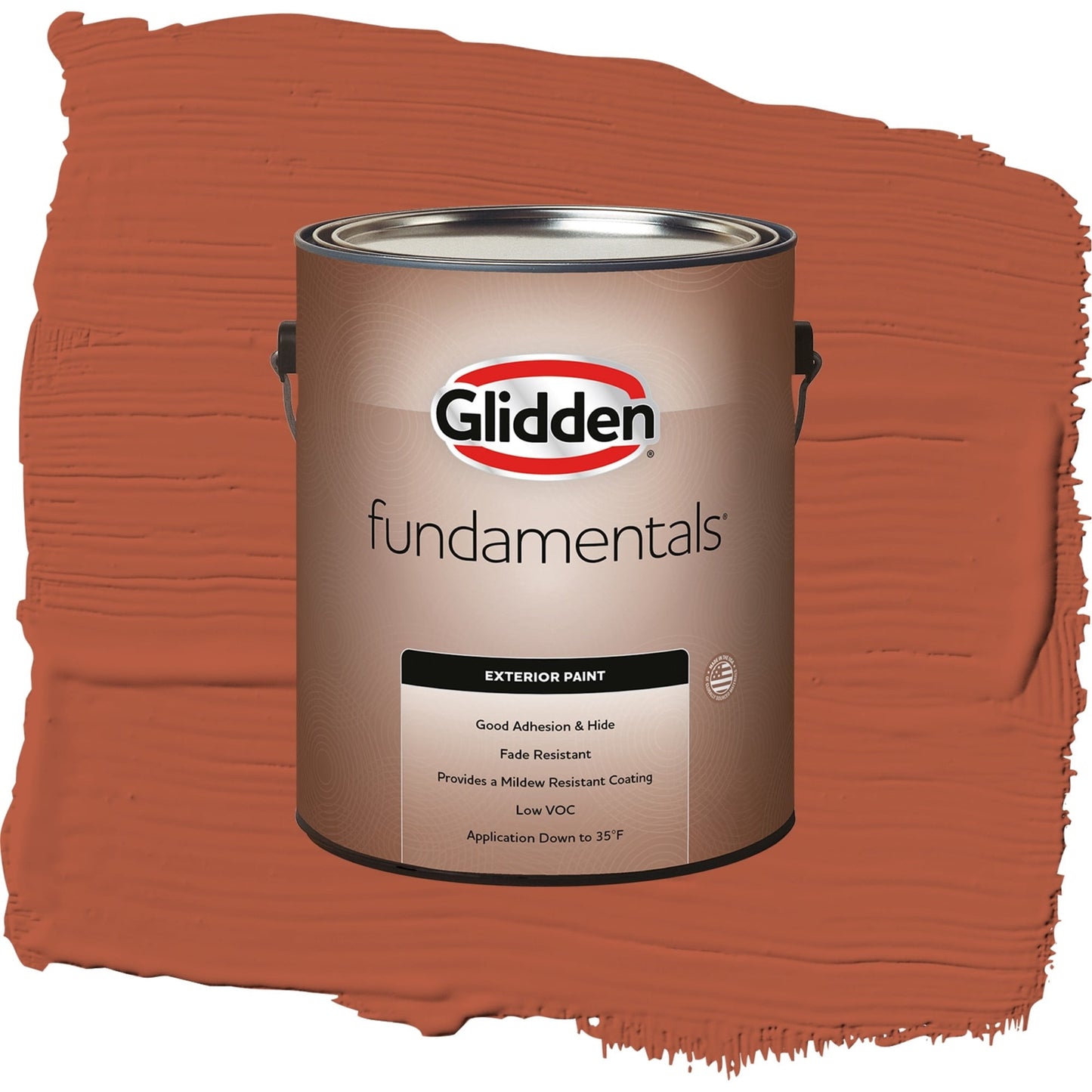 Glidden Fundamentals Glowing Firelight / Orange, Semi-Gloss Exterior Paint, 1 Gallon