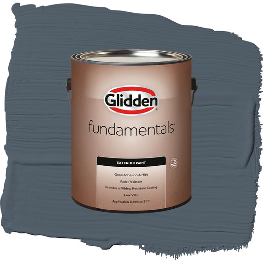 Glidden Fundamentals Goblin / Gray, Flat Exterior Paint, 1 Gallon
