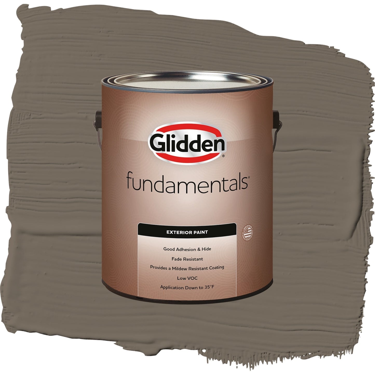 Glidden Fundamentals Granite / Brown, Satin Exterior Paint, 1 Gallon