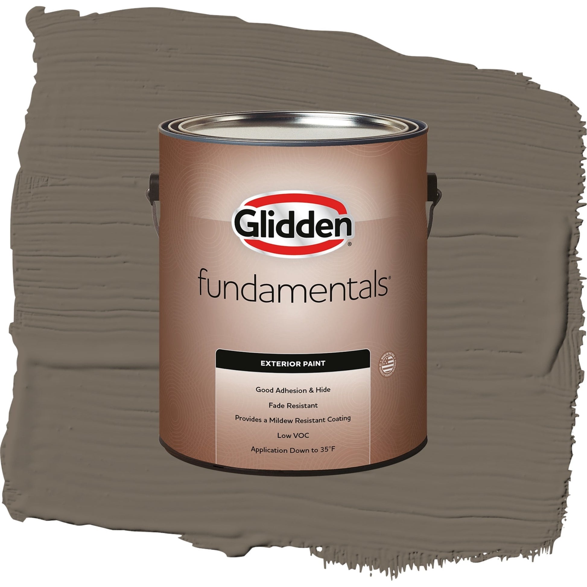 Glidden Fundamentals Granite / Brown, Satin Exterior Paint, 1 Gallon