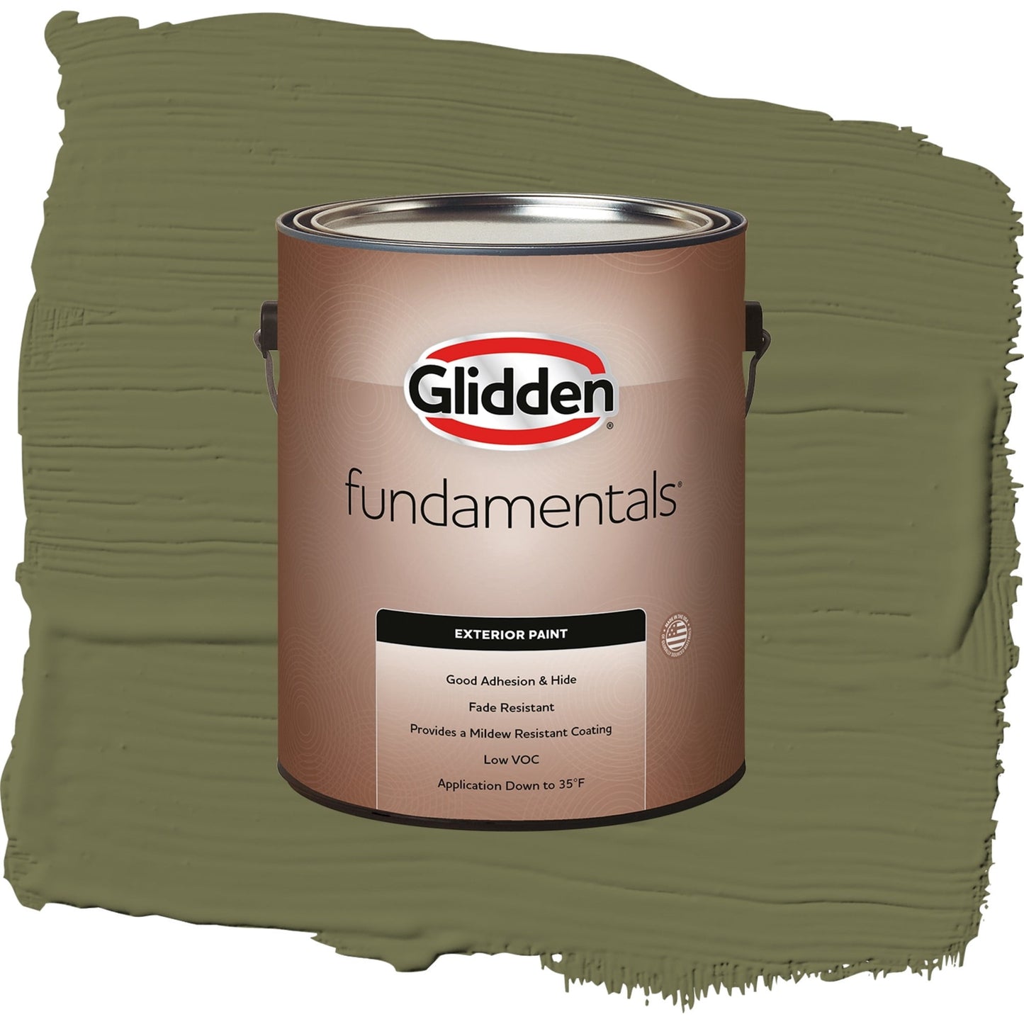 Glidden Fundamentals Gratefully Grass / Green, Flat Exterior Paint, 1 Gallon