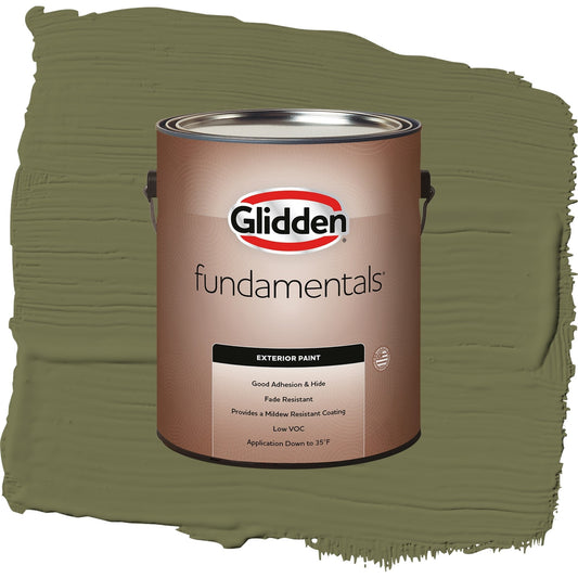 Glidden Fundamentals Gratefully Grass / Green, Semi-Gloss Exterior Paint, 1 Gallon