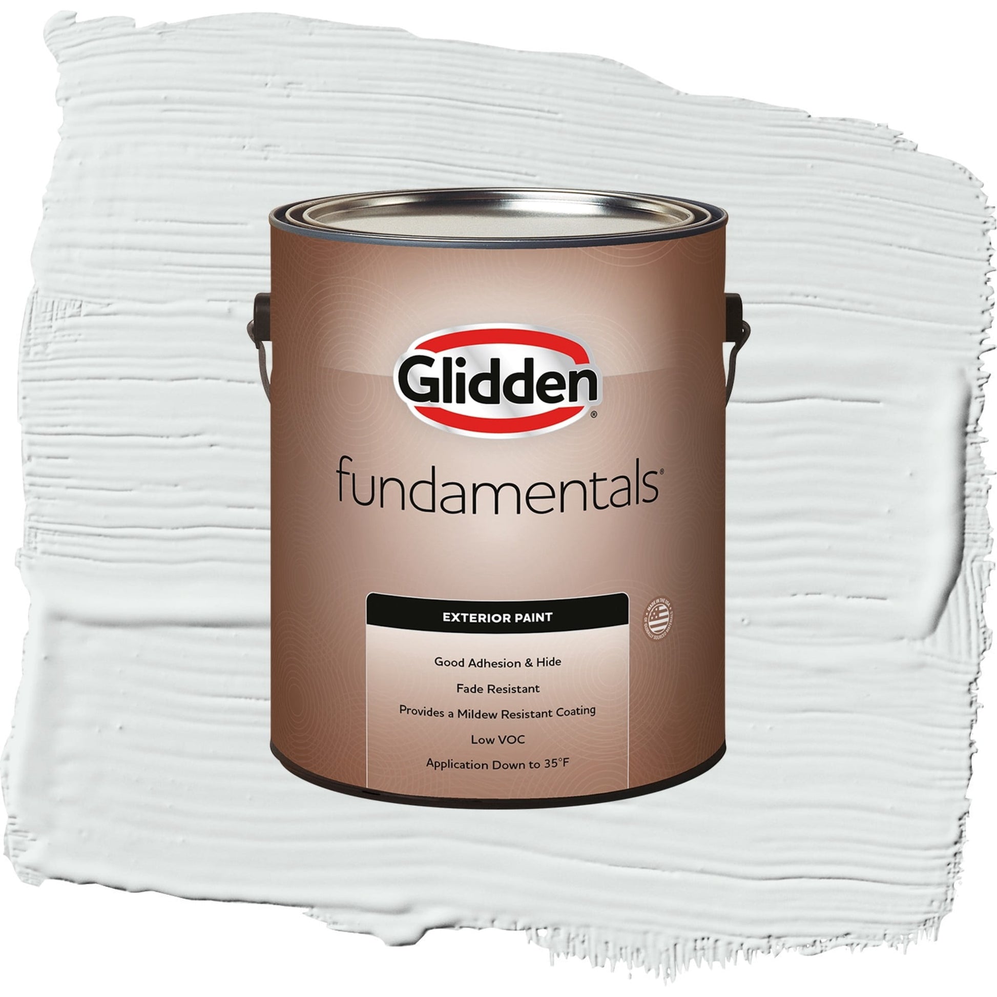 Glidden Fundamentals Gray Glimpse / Grey, Satin Exterior Paint, 1 Gallon