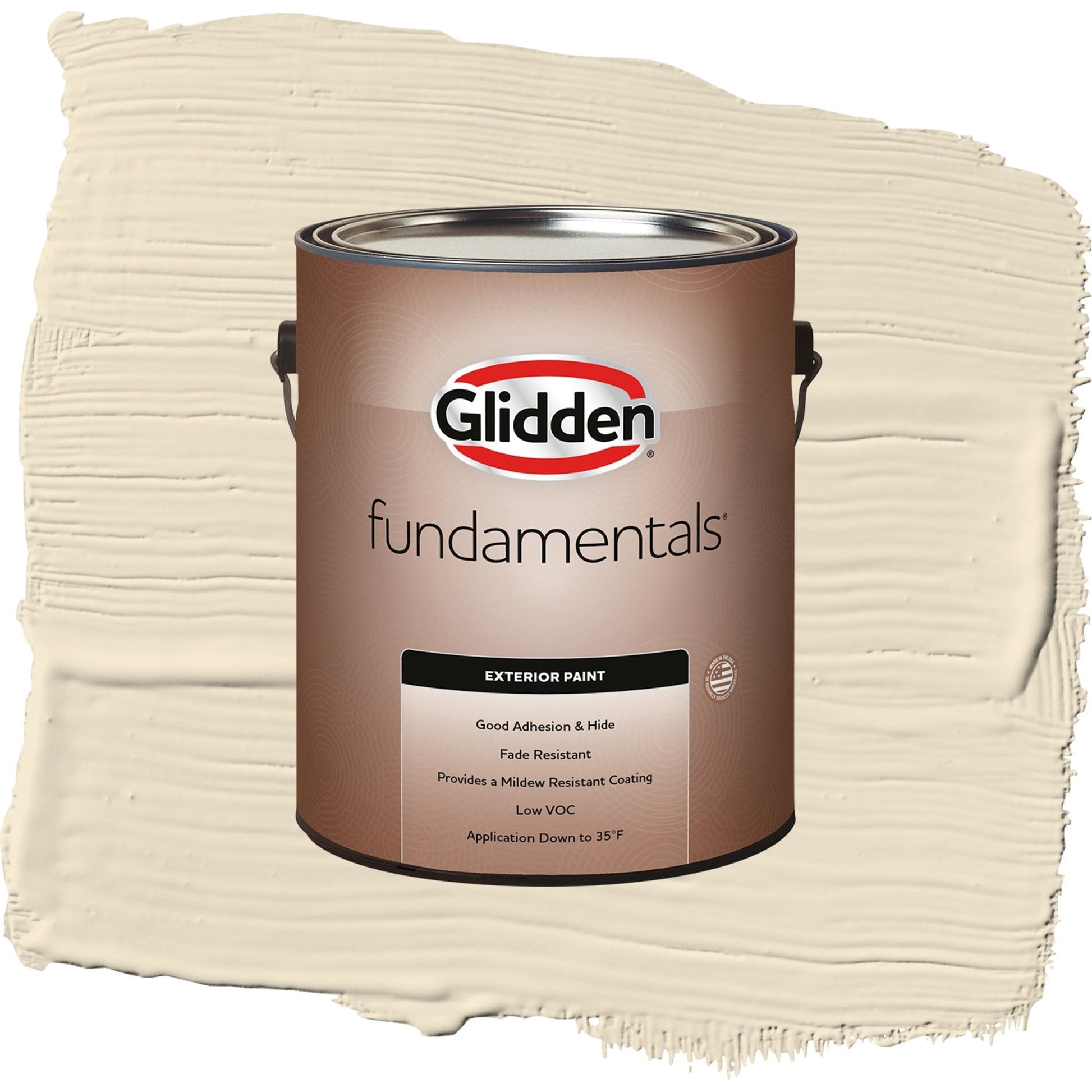 Glidden Fundamentals Heavy Cream / Beige, Flat Exterior Paint, 1 Gallon