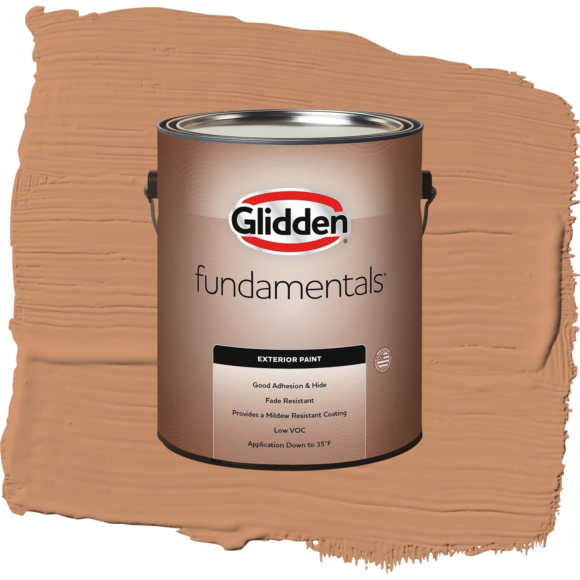 Glidden Fundamentals Hitching Post / Orange, Semi-Gloss Exterior Paint, 1 Gallon