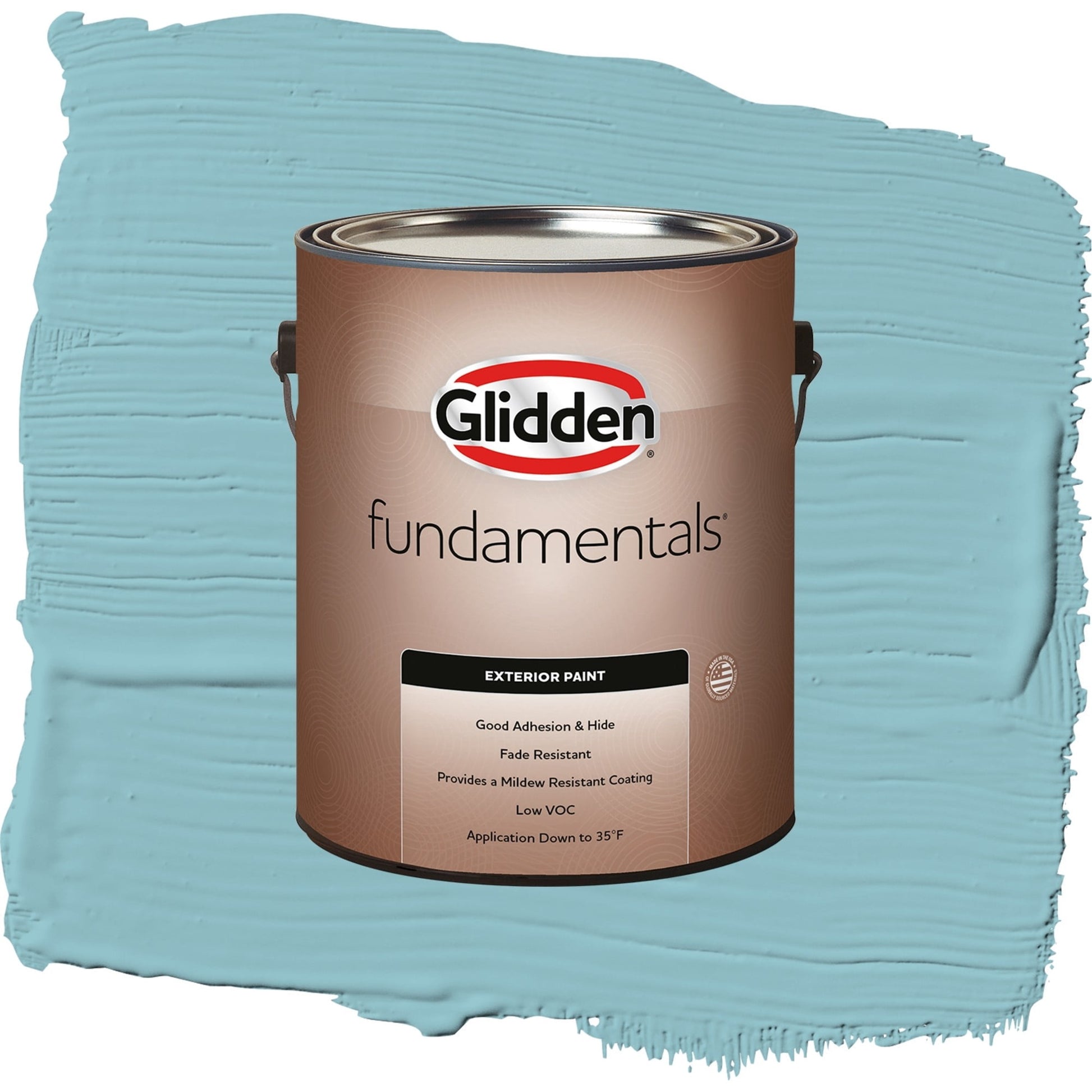 Glidden Fundamentals Kingston Aqua / Blue, Satin Exterior Paint, 1 Gallon