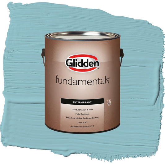 Glidden Fundamentals Kingston Aqua / Blue, Satin Exterior Paint, 1 Gallon