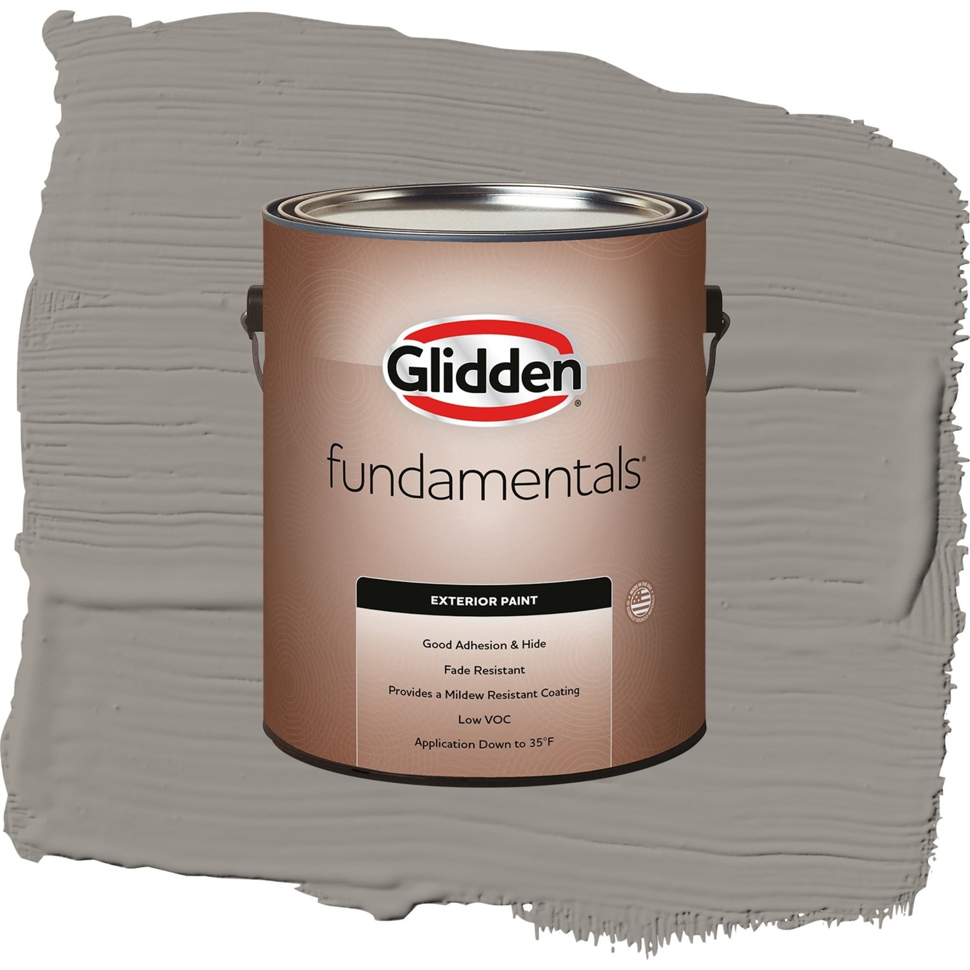 Glidden Fundamentals Lazy Afternoon / Gray, Satin Exterior Paint, 1 Gallon