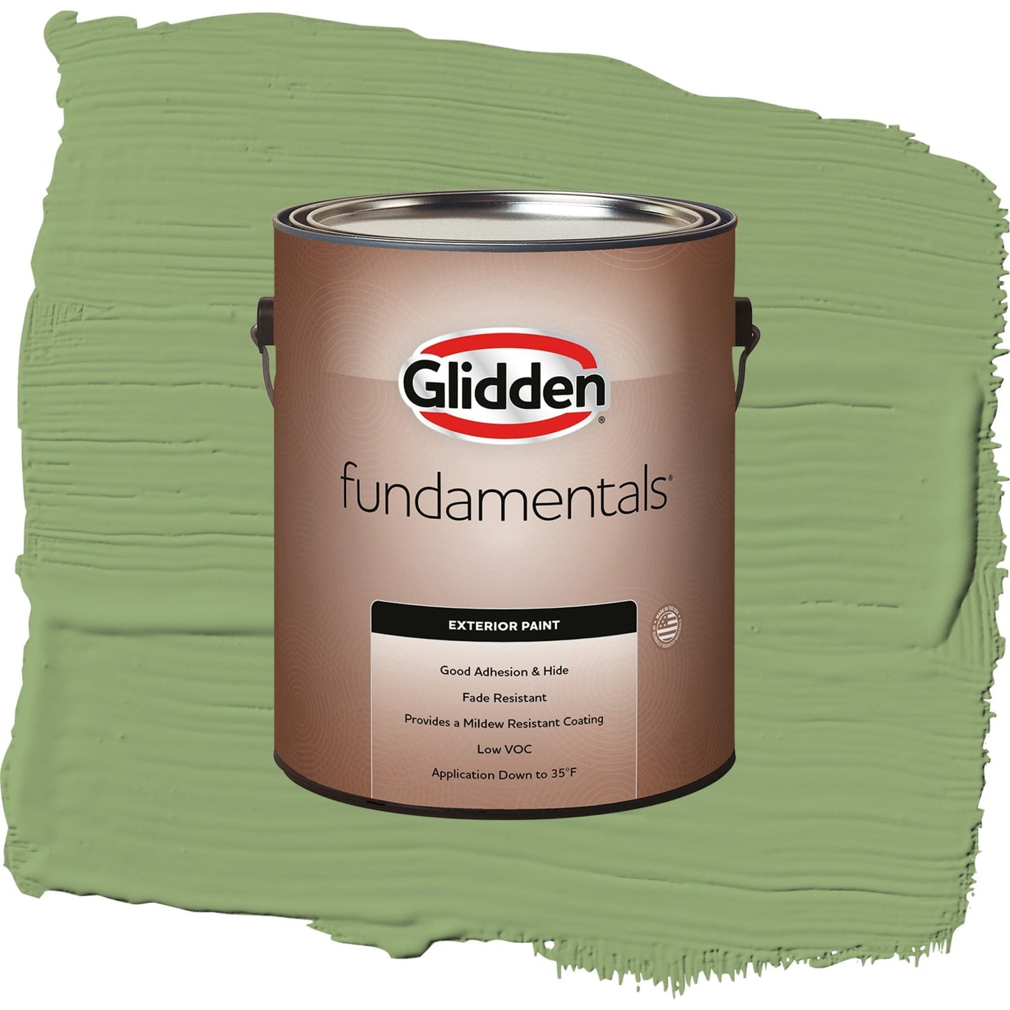 Glidden Fundamentals Luscious Lime / Green, Flat Exterior Paint, 1 Gallon