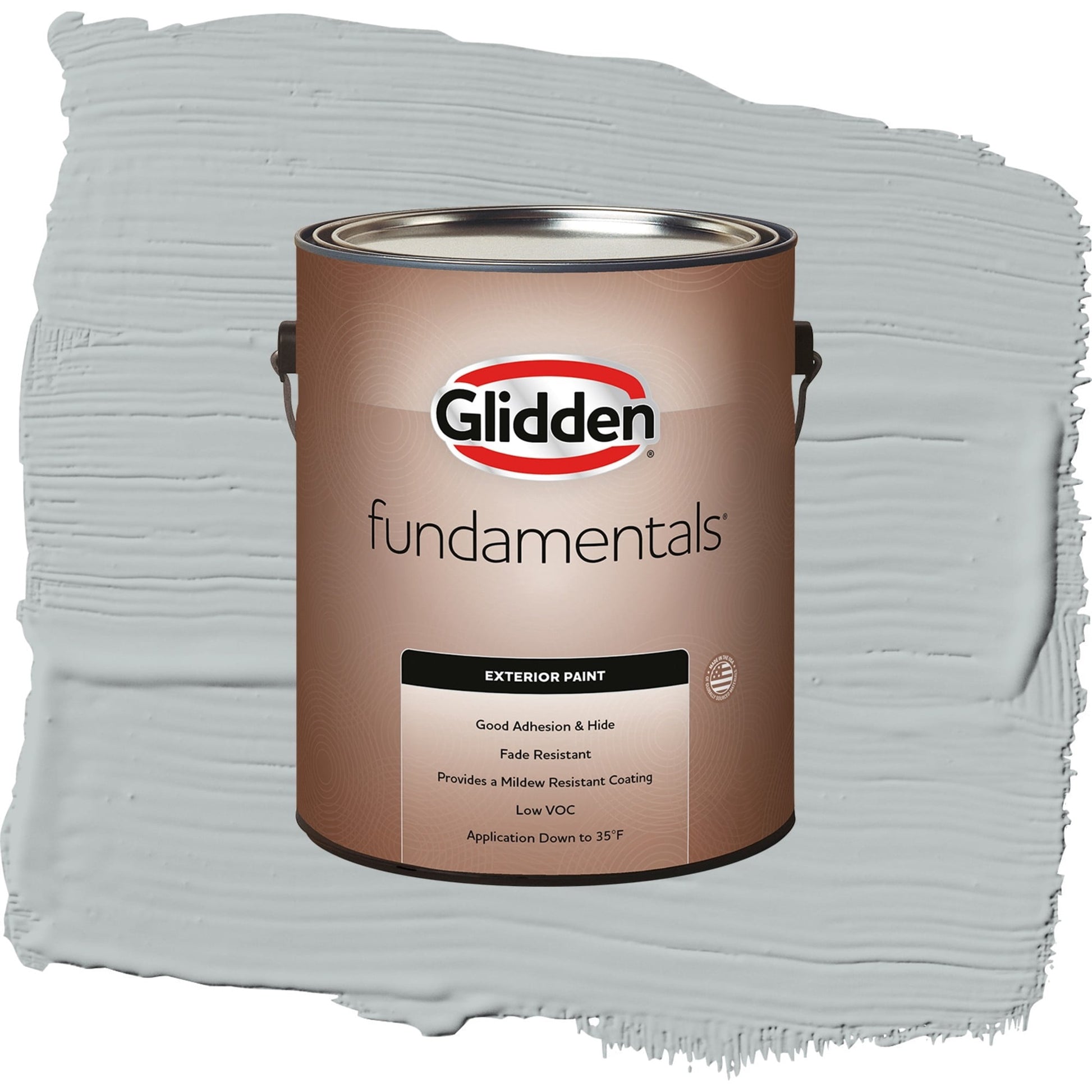 Glidden Fundamentals Maiden Mist / Gray, Satin Exterior Paint, 1 Gallon
