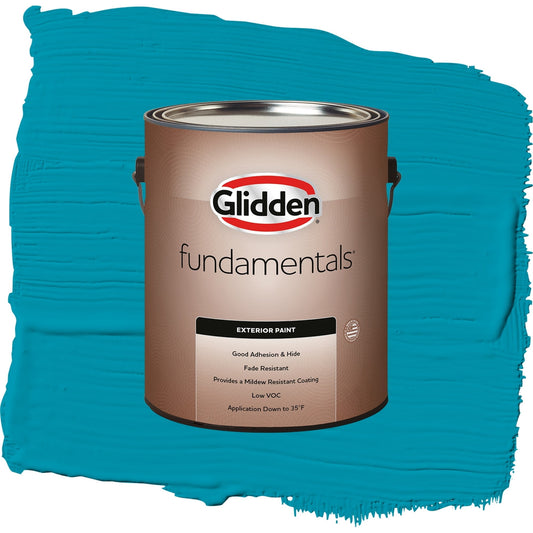 Glidden Fundamentals Mediterranean Blue / Blue, Semi-Gloss Exterior Paint, 1 Gallon