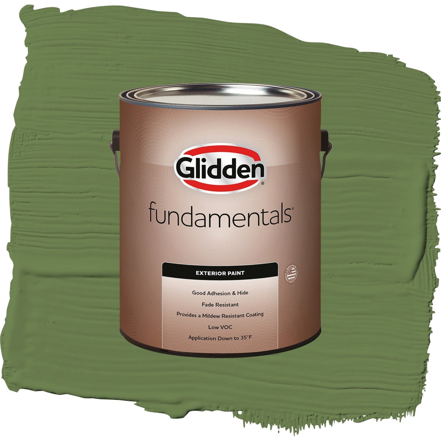 Glidden Fundamentals Mint Leaves / Green, Satin Exterior Paint, 1 Gallon