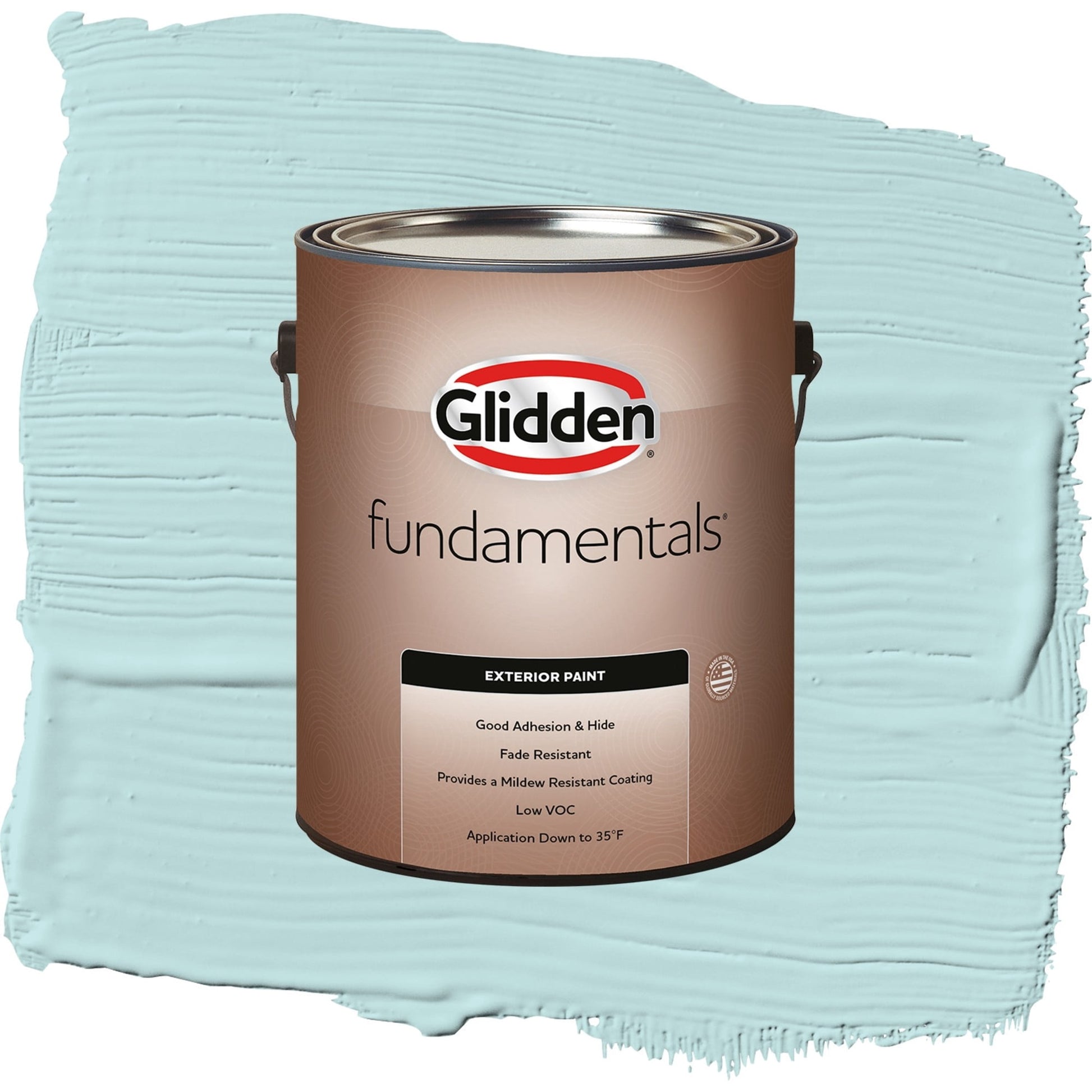 Glidden Fundamentals Misty Aqua / Blue, Flat Exterior Paint, 1 Gallon