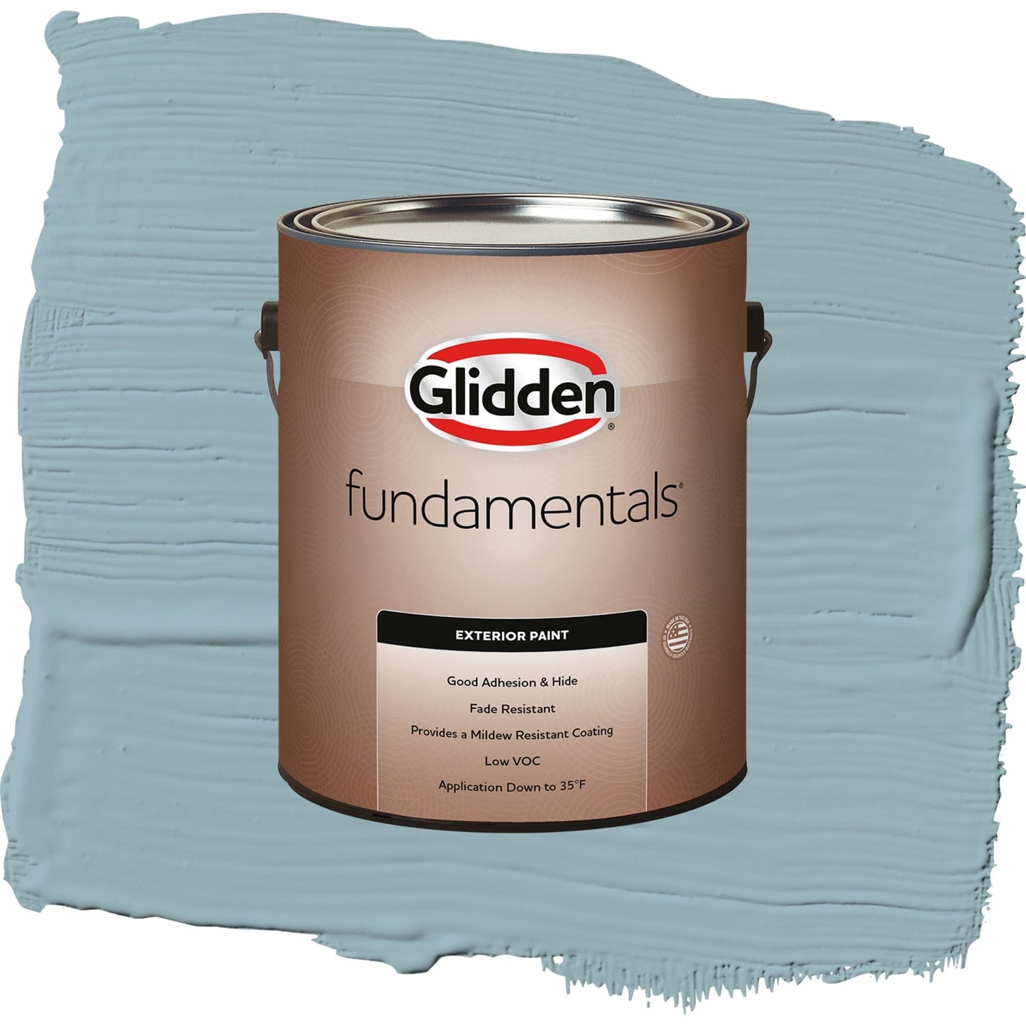 Glidden Fundamentals Mountain Stream / Blue, Flat Exterior Paint, 1 Gallon