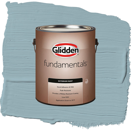 Glidden Fundamentals Mountain Stream / Blue, Flat Exterior Paint, 1 Gallon
