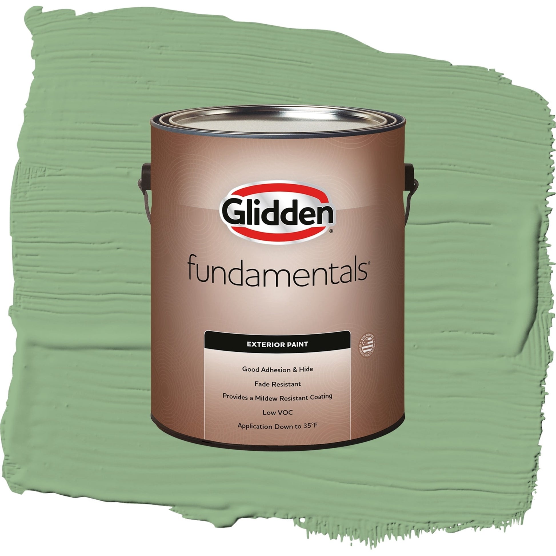 Glidden Fundamentals Pear Cactus / Green, Semi-Gloss Exterior Paint, 1 Gallon
