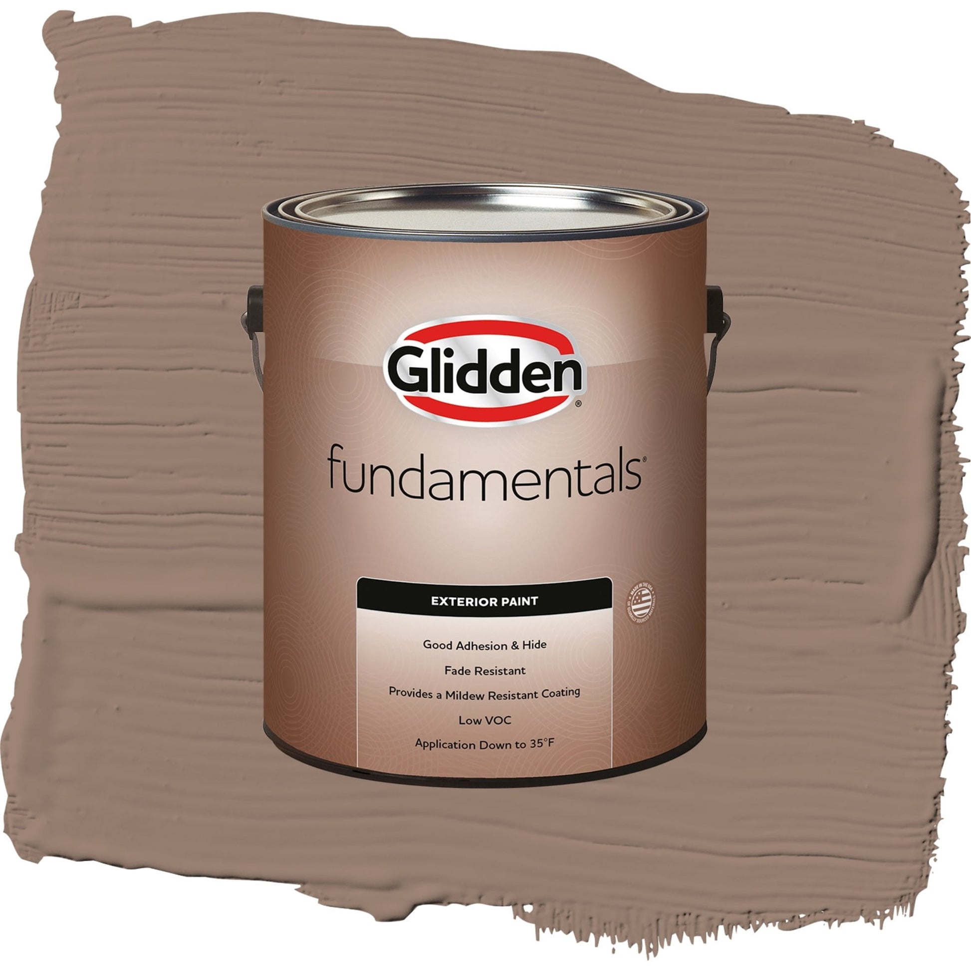 Glidden Fundamentals Peppered Pecan / Tan, Flat Exterior Paint, 1 Gallon