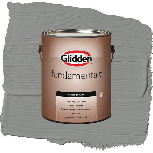 Glidden Fundamentals Phoenix Fossil / Gray, Satin Exterior Paint, 1 Gallon