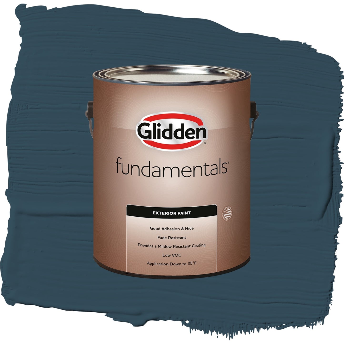 Glidden Fundamentals Sailor's Coat / Blue, Satin Exterior Paint, 1 Gallon