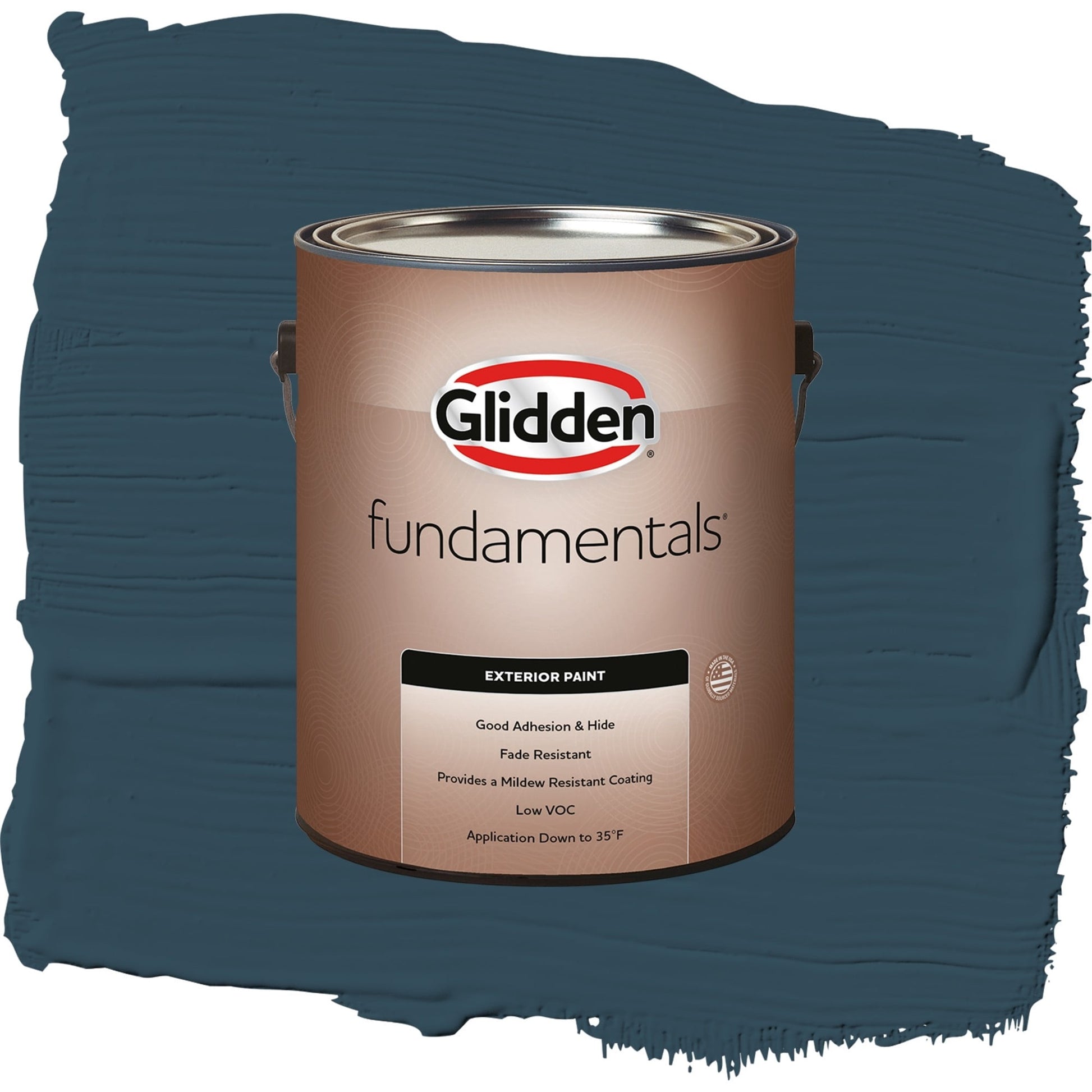 Glidden Fundamentals Sailor's Coat / Blue, Semi-Gloss Exterior Paint, 1 Gallon
