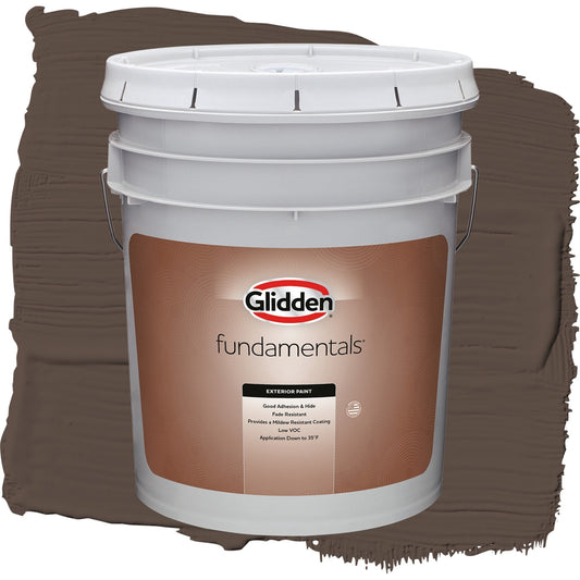 Glidden Fundamentals Sarsaparilla / Brown, Semi-Gloss Exterior Paint, 5 Gallon