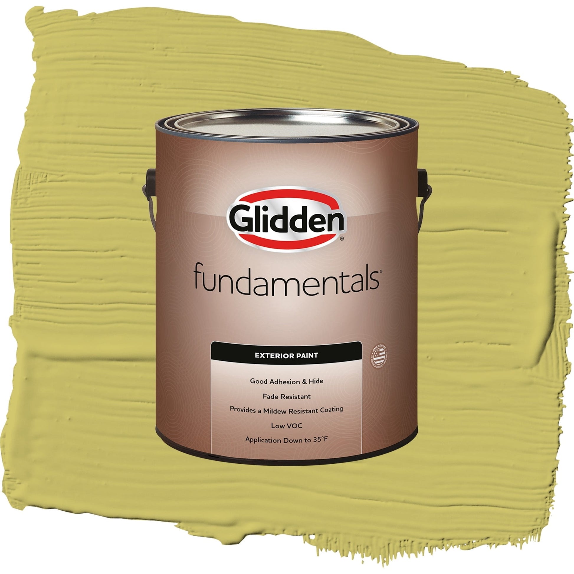 Glidden Fundamentals Secret Safari / Green, Flat Exterior Paint, 1 Gallon