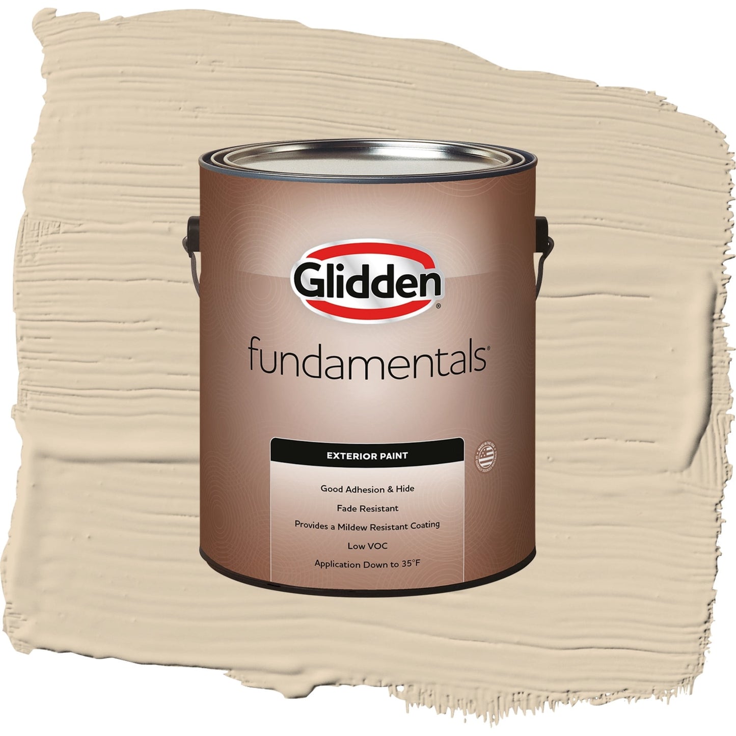 Glidden Fundamentals Seriously Sand / Beige, Satin Exterior Paint, 1 Gallon