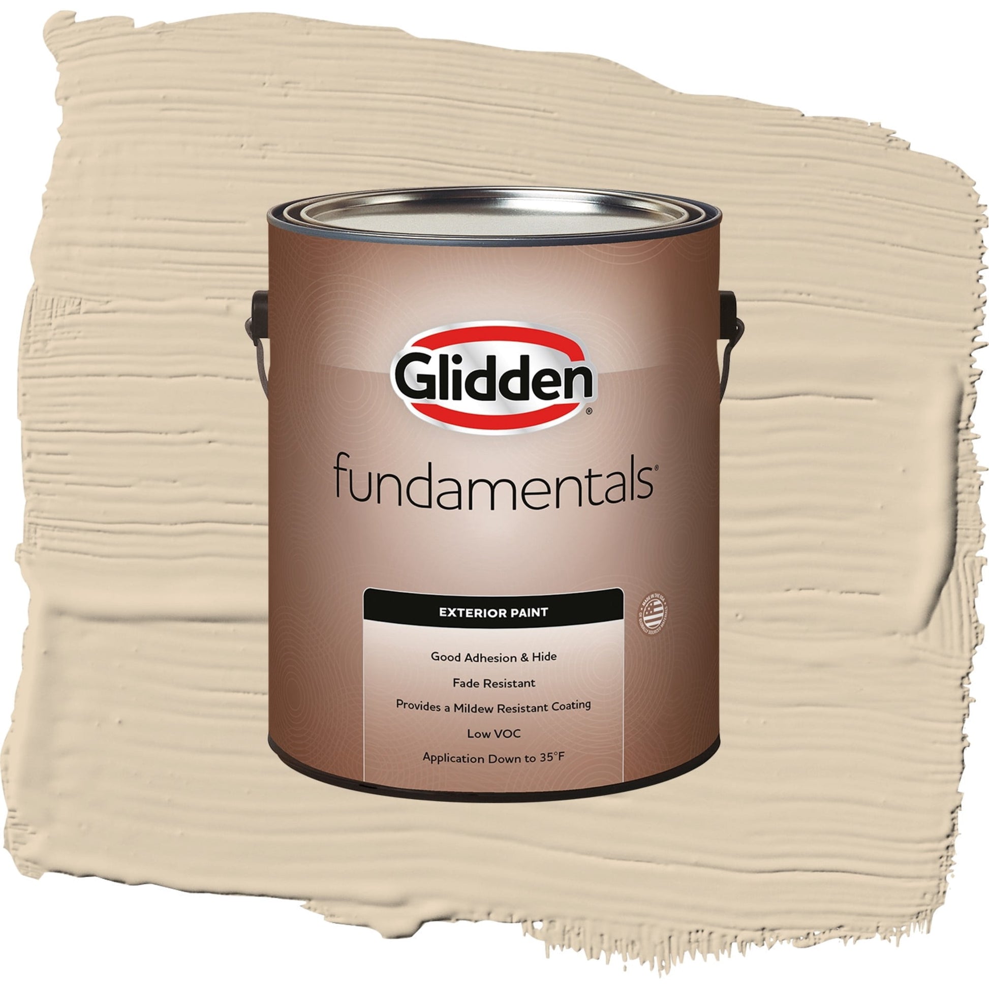 Glidden Fundamentals Seriously Sand / Beige, Satin Exterior Paint, 1 Gallon