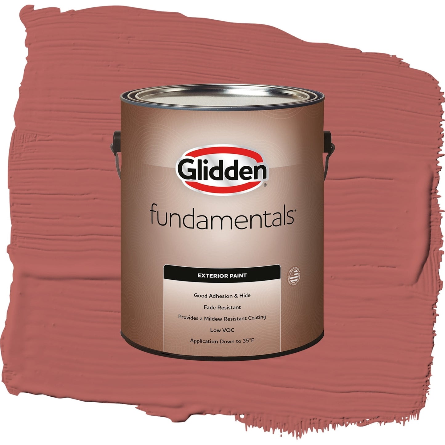 Glidden Fundamentals Sienna Red / Red, Semi-Gloss Exterior Paint, 1 Gallon