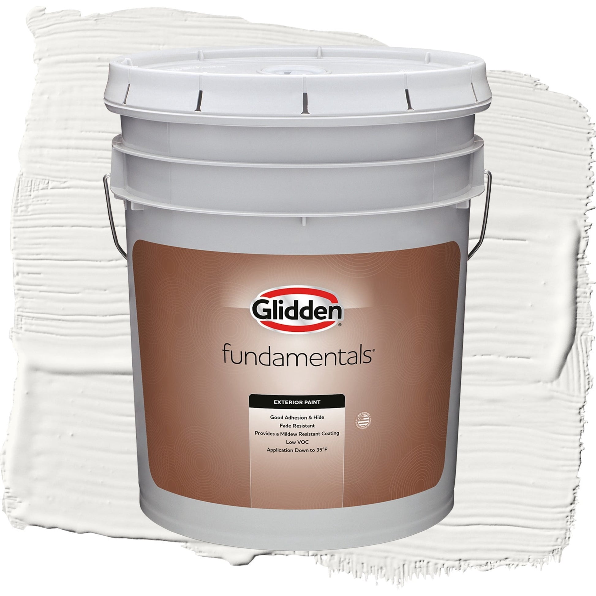 Glidden Fundamentals Silver Feather / Beige, Satin Exterior Paint, 5 Gallon