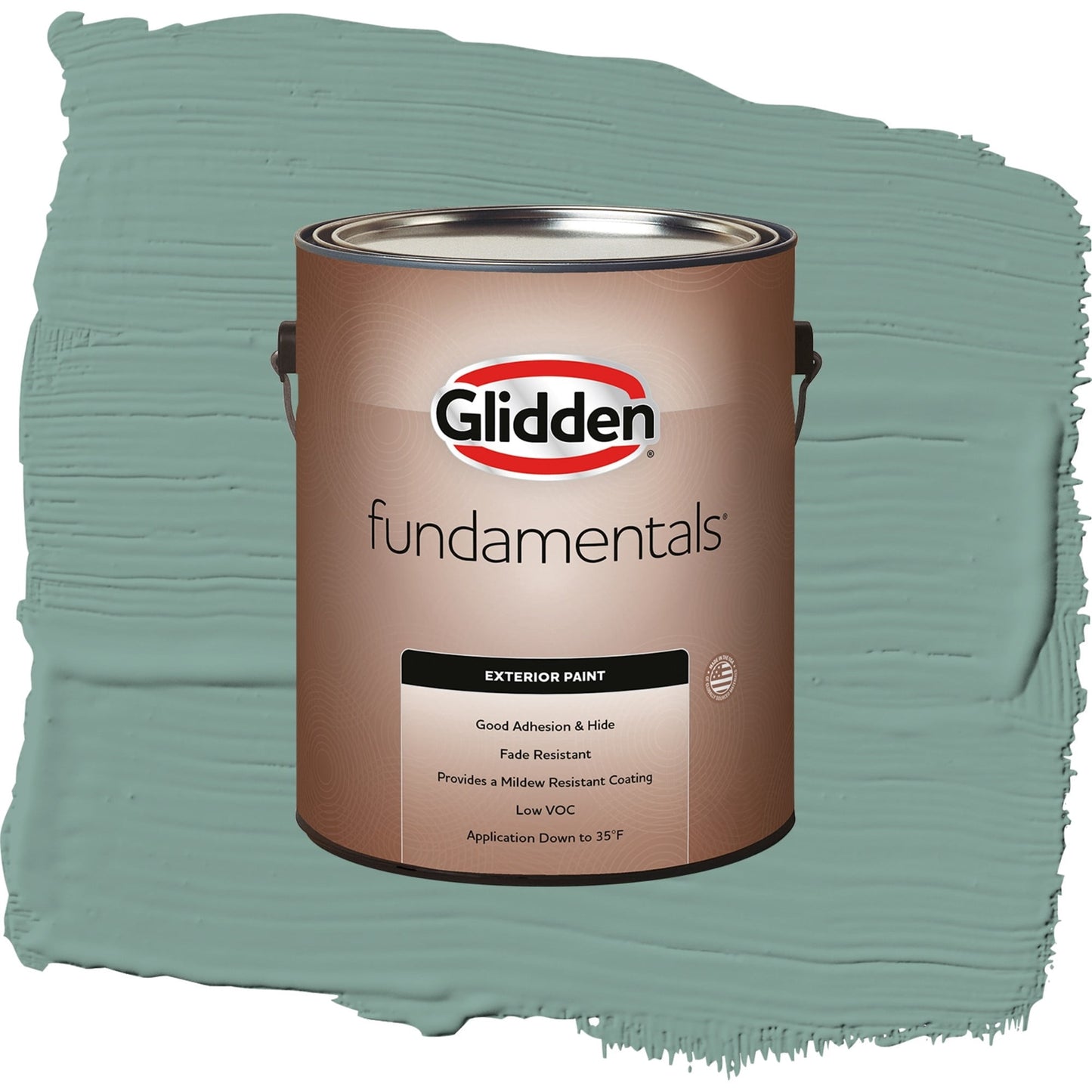Glidden Fundamentals Silver Laurel / Green, Flat Exterior Paint, 1 Gallon