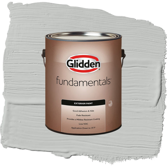 Glidden Fundamentals Solitary State / Gray, Flat Exterior Paint, 1 Gallon