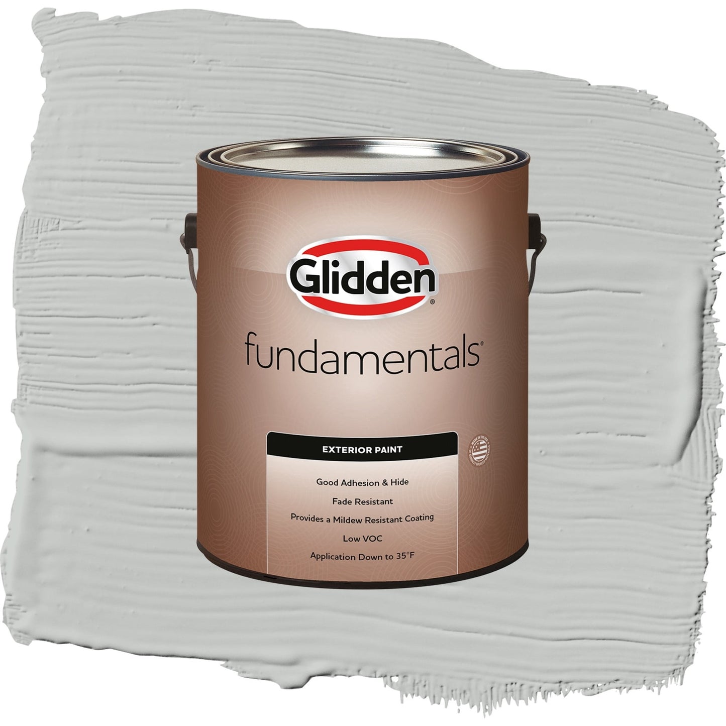 Glidden Fundamentals Solitary State / Gray, Semi-Gloss Exterior Paint, 1 Gallon