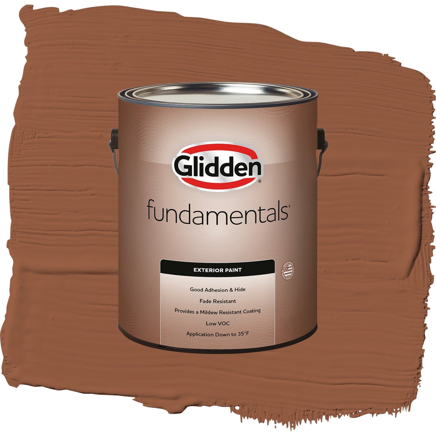 Glidden Fundamentals Spiced Cider / Orange, Semi-Gloss Exterior Paint, 1 Gallon