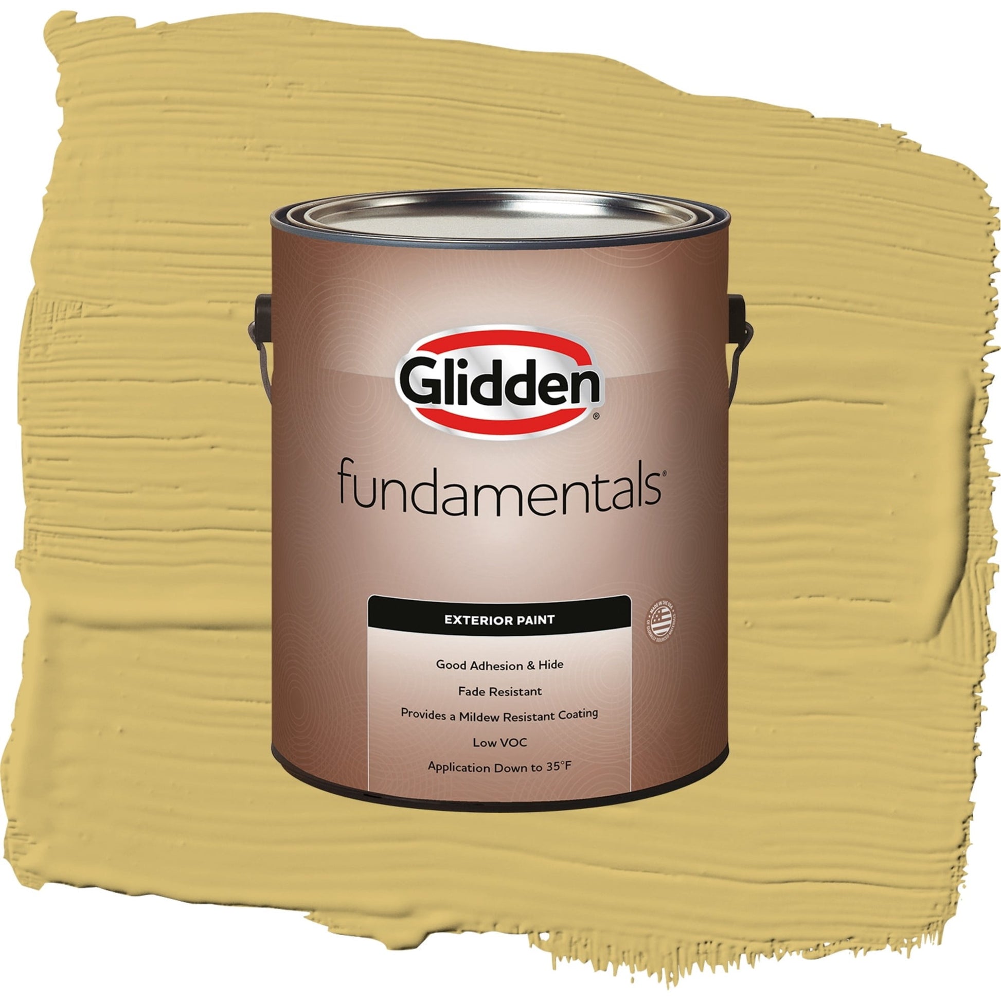 Glidden Fundamentals Spicy Mustard / Yellow, Satin Exterior Paint, 1 Gallon