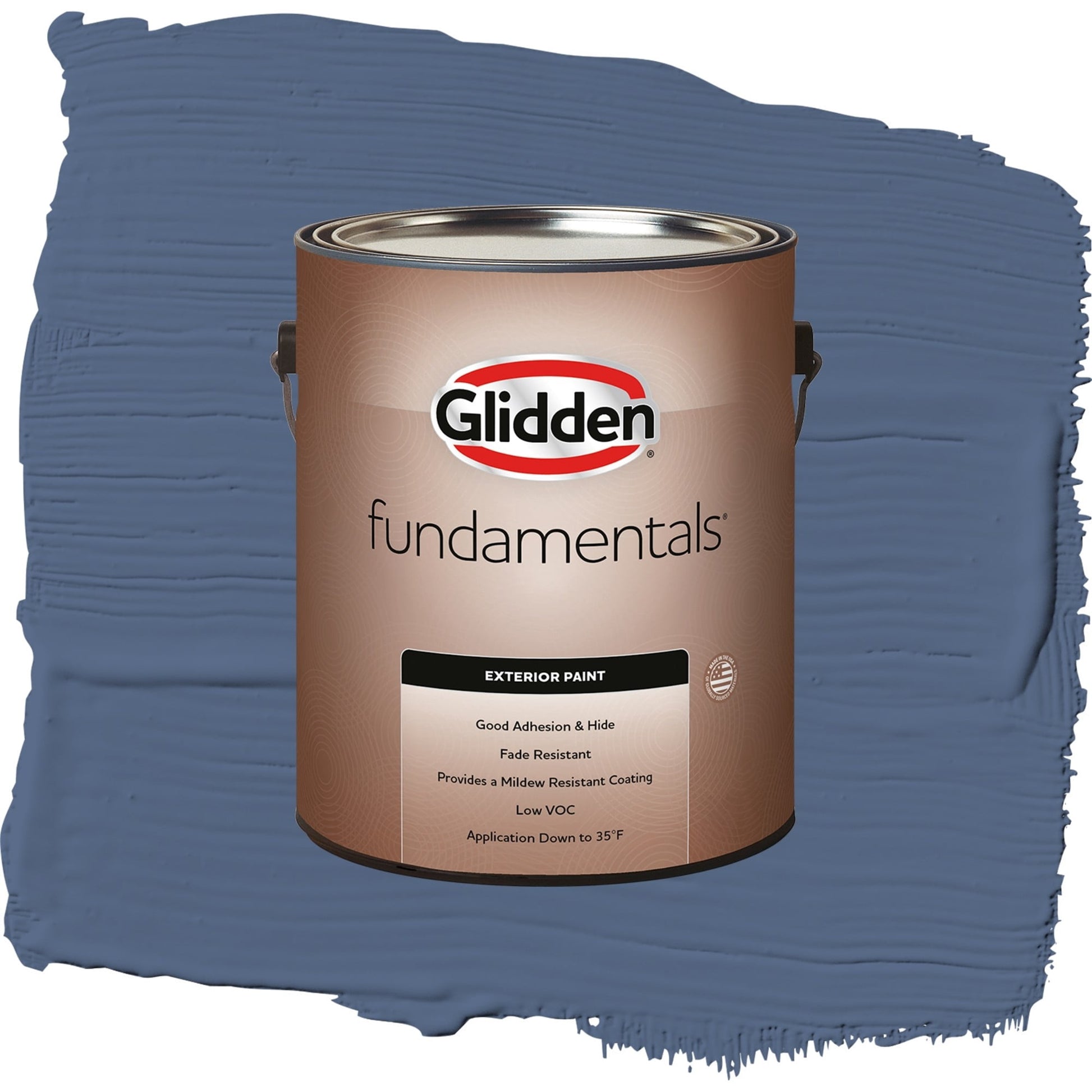 Glidden Fundamentals Stained Glass / Blue, Semi-Gloss Exterior Paint, 1 Gallon