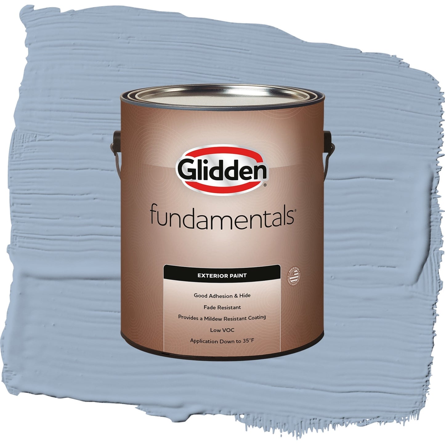 Glidden Fundamentals Sterling Silver / Blue, Flat Exterior Paint, 1 Gallon