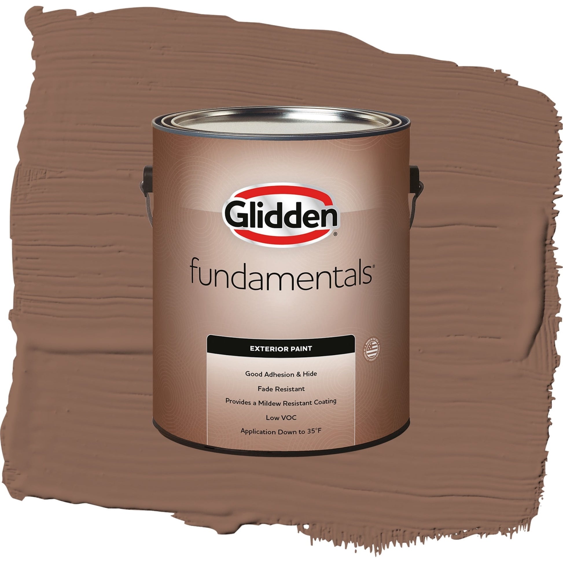 Glidden Fundamentals Suede Leather / Beige, Semi-Gloss Exterior Paint, 1 Gallon