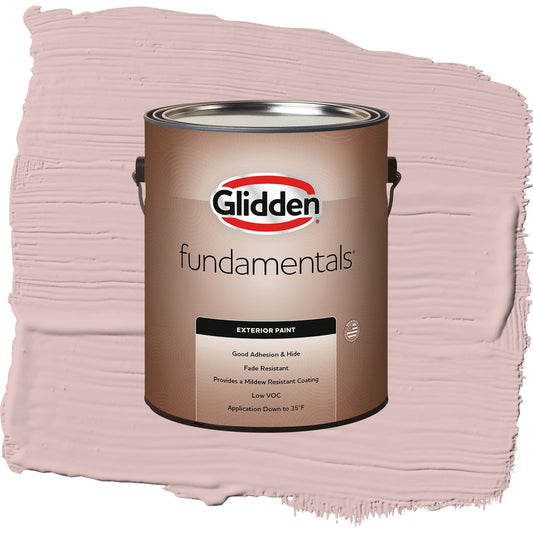 Glidden Fundamentals Tea Time / Pink, Satin Exterior Paint, 1 Gallon