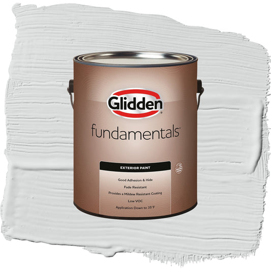 Glidden Fundamentals Thin Ice / Gray, Flat Exterior Paint, 1 Gallon