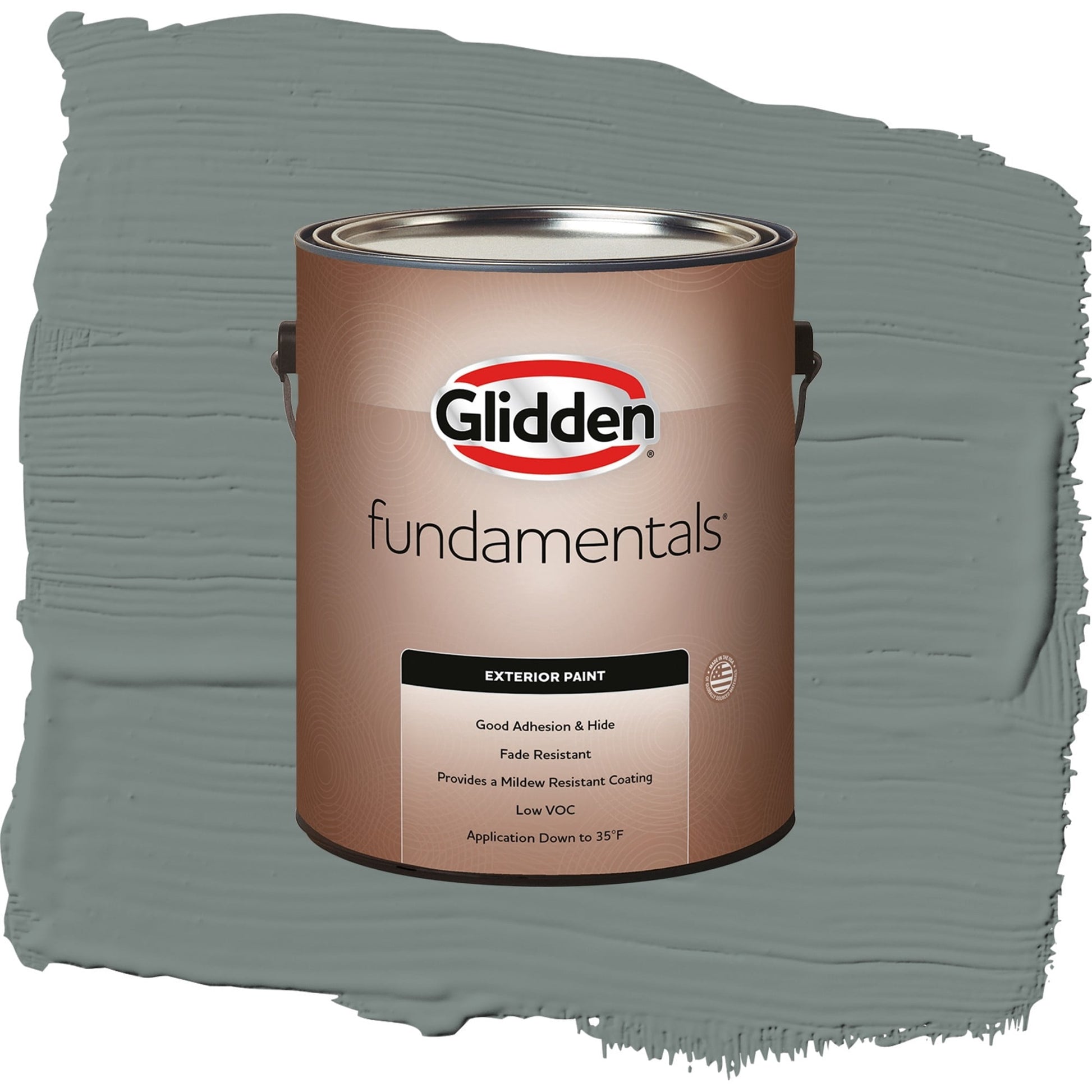 Glidden Fundamentals Thunderbolt / Gray, Semi-Gloss Exterior Paint, 1 Gallon
