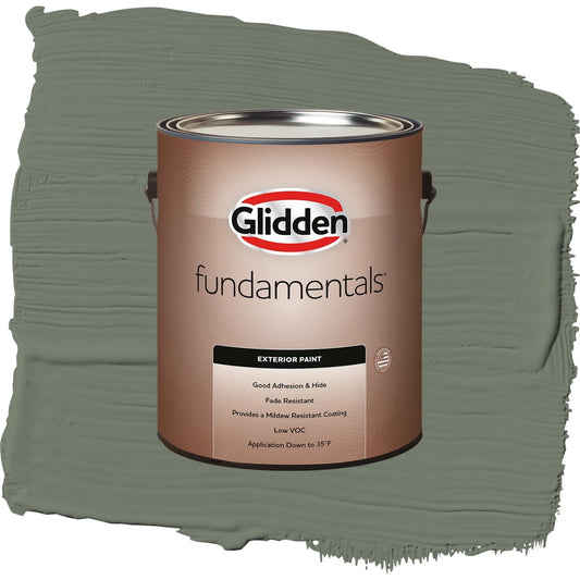 Glidden Fundamentals Thyme Green / Green, Semi-Gloss Exterior Paint, 1 Gallon