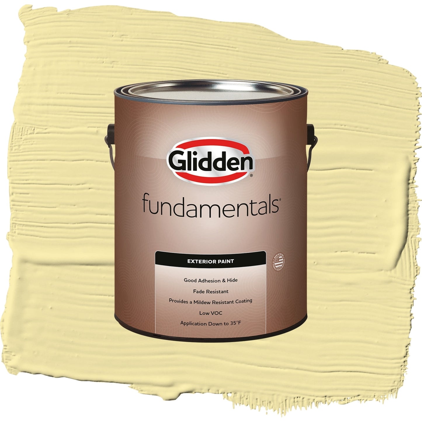 Glidden Fundamentals Turning Oakleaf / Yellow, Flat Exterior Paint, 1 Gallon