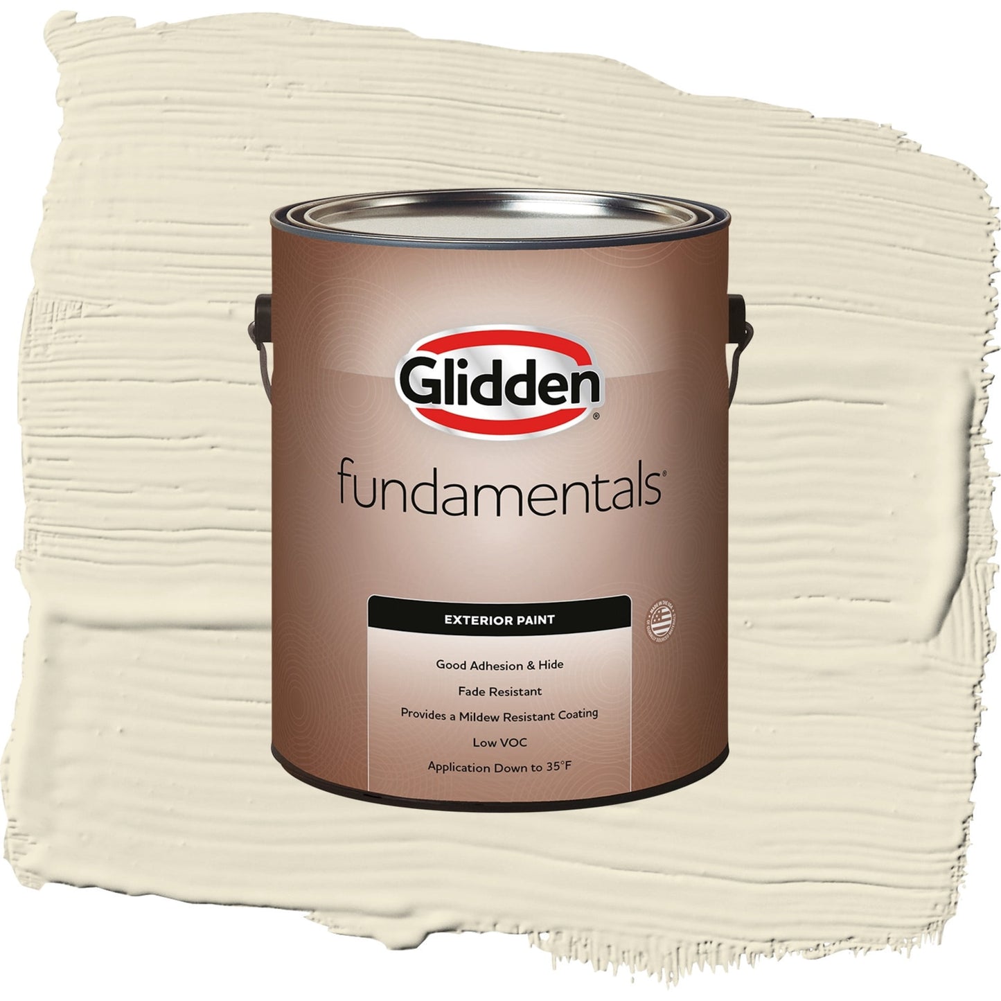 Glidden Fundamentals Vanilla Love / Off-White Flat Exterior Paint, 1 Gallon
