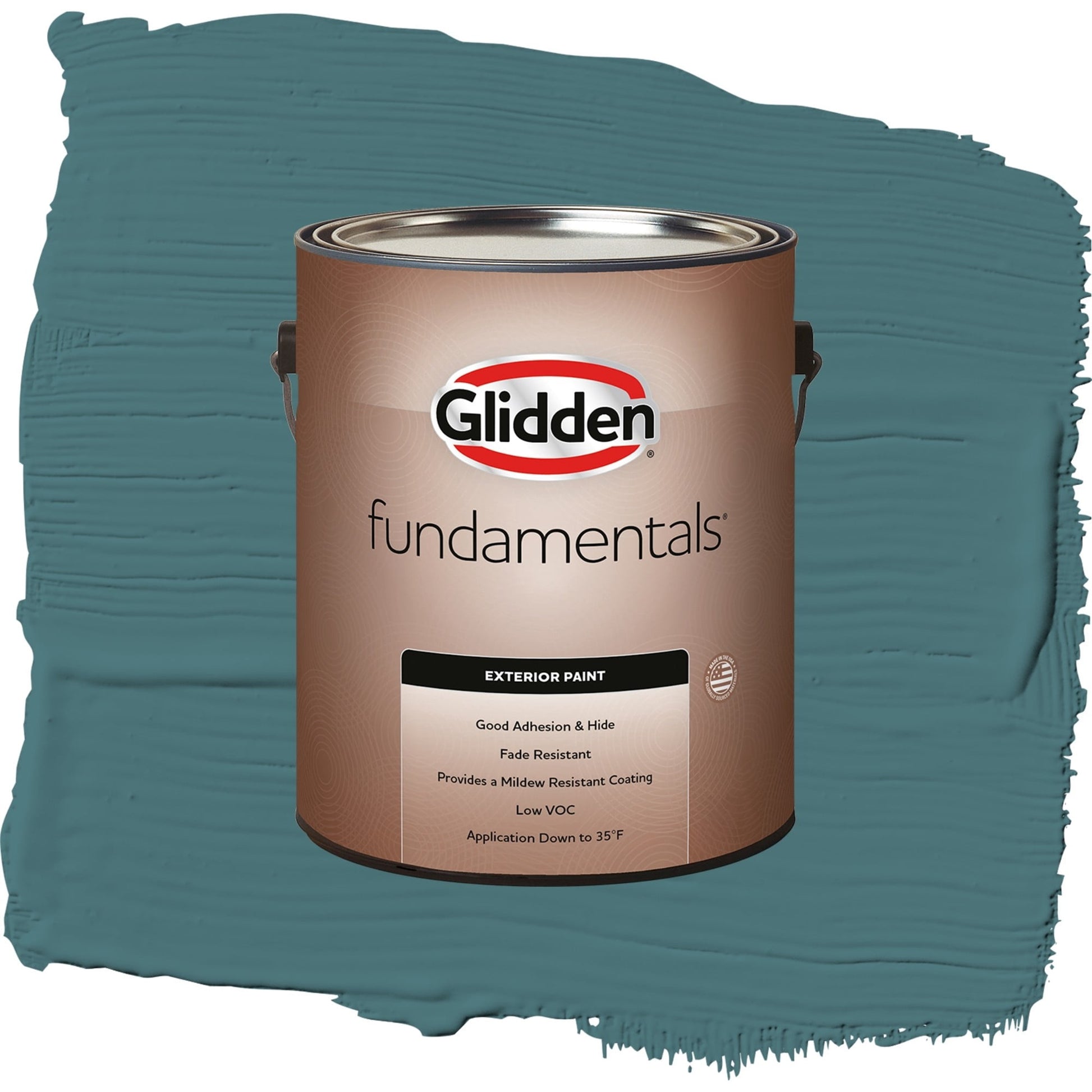 Glidden Fundamentals Vining Ivy / Green, Flat Exterior Paint, 1 Gallon