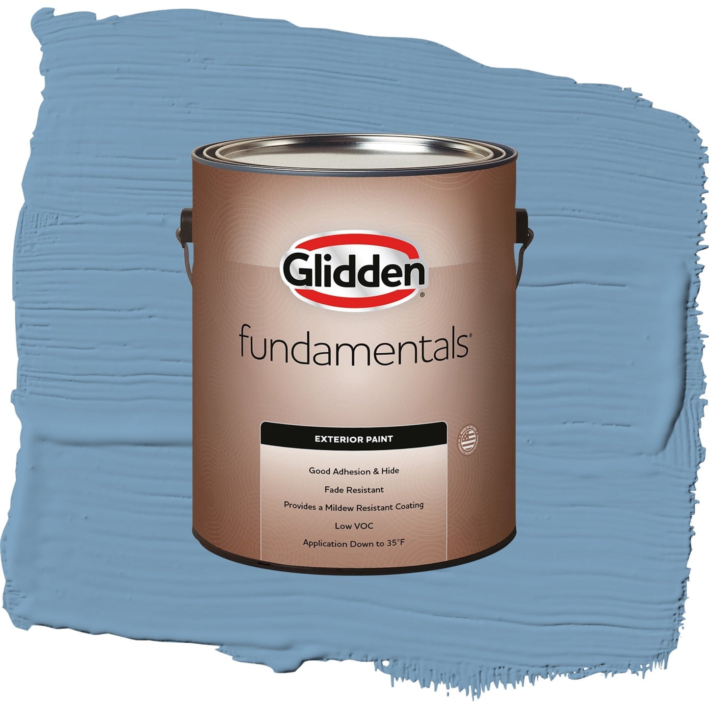 Glidden Fundamentals Walden Pond / Blue, Semi-Gloss Exterior Paint, 1 Gallon
