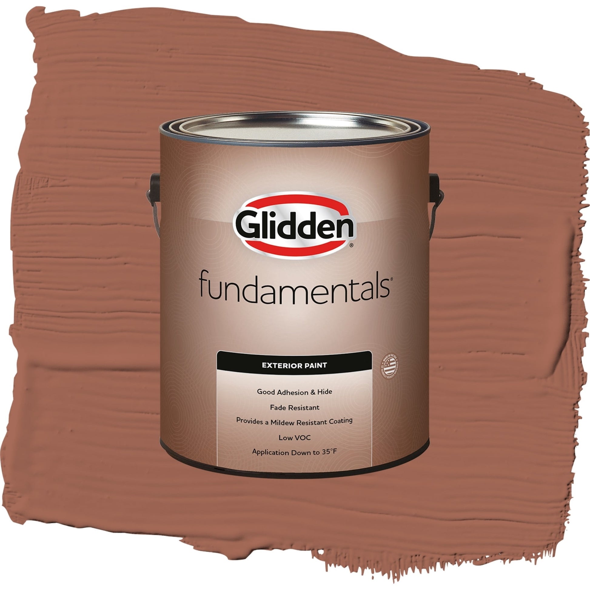 Glidden Fundamentals Warm Up / Orange, Satin Exterior Paint, 1 Gallon