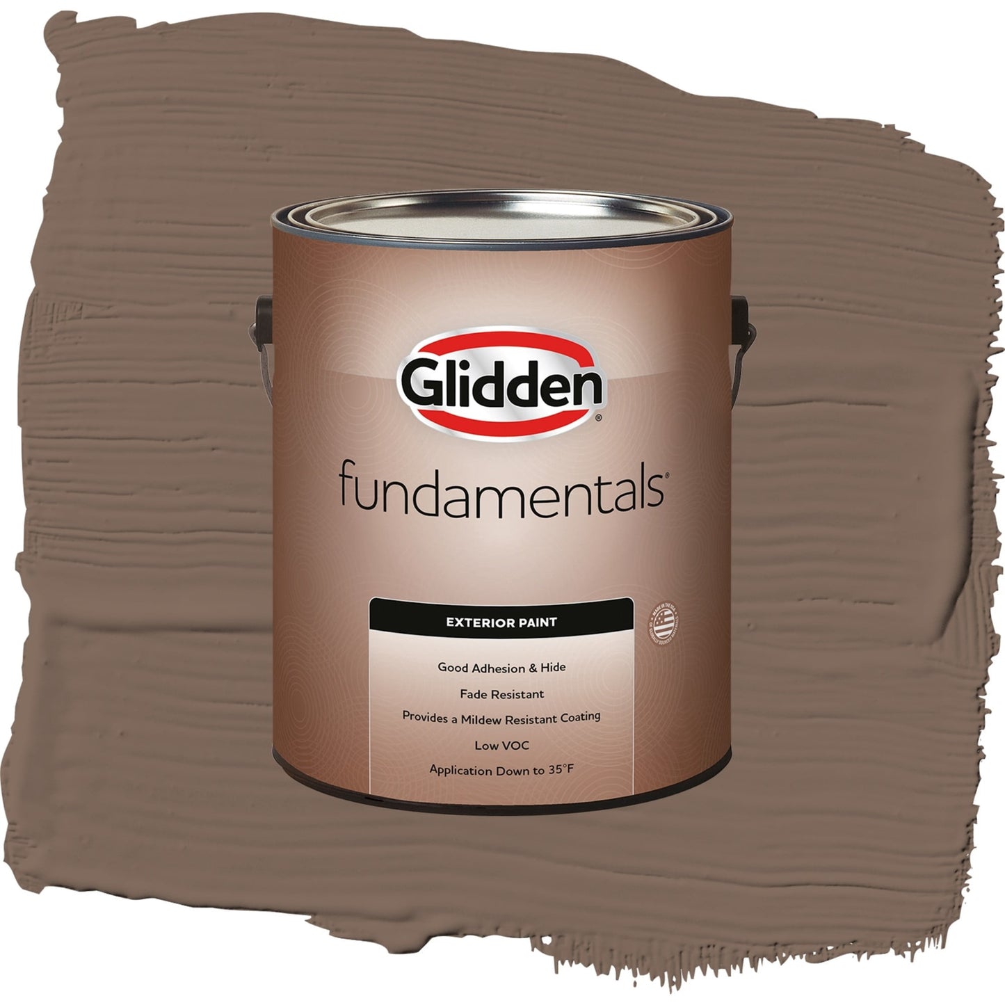 Glidden Fundamentals Warrior / Brown, Semi-Gloss Exterior Paint, 1 Gallon
