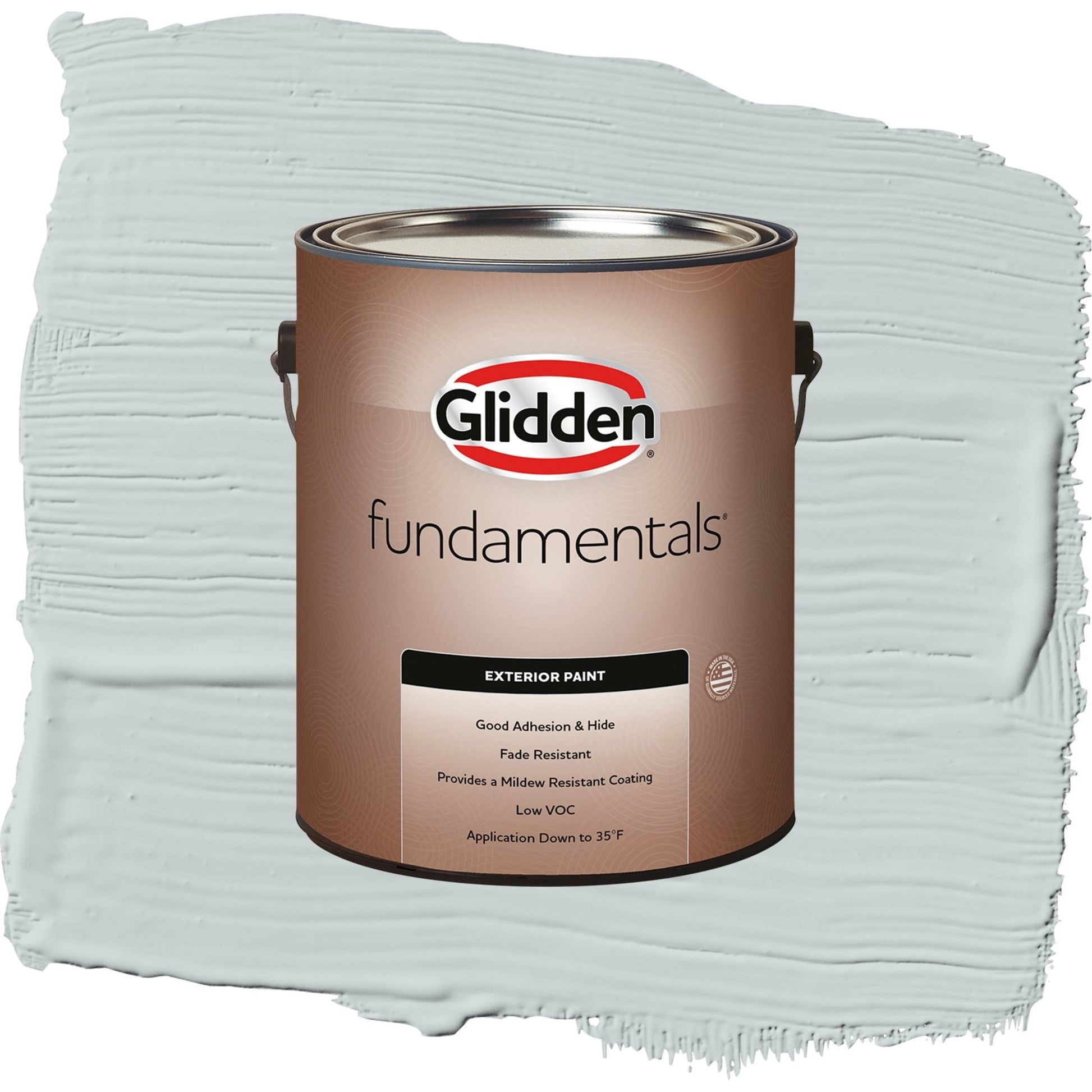Glidden Fundamentals Winter Chill / Gray, Satin Exterior Paint, 1 Gallon